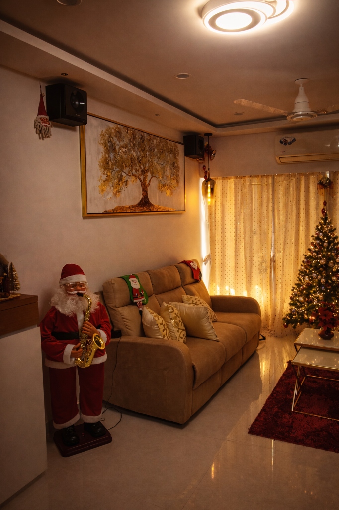 Living Room with Christmas Decorations