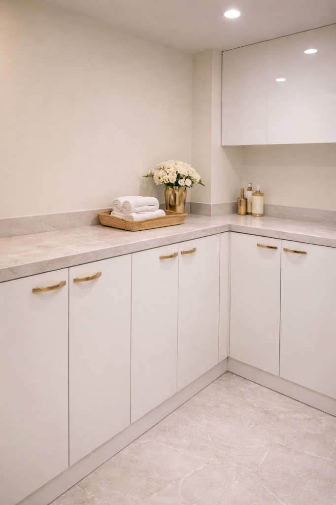 L-Shaped Salon Cabinetry